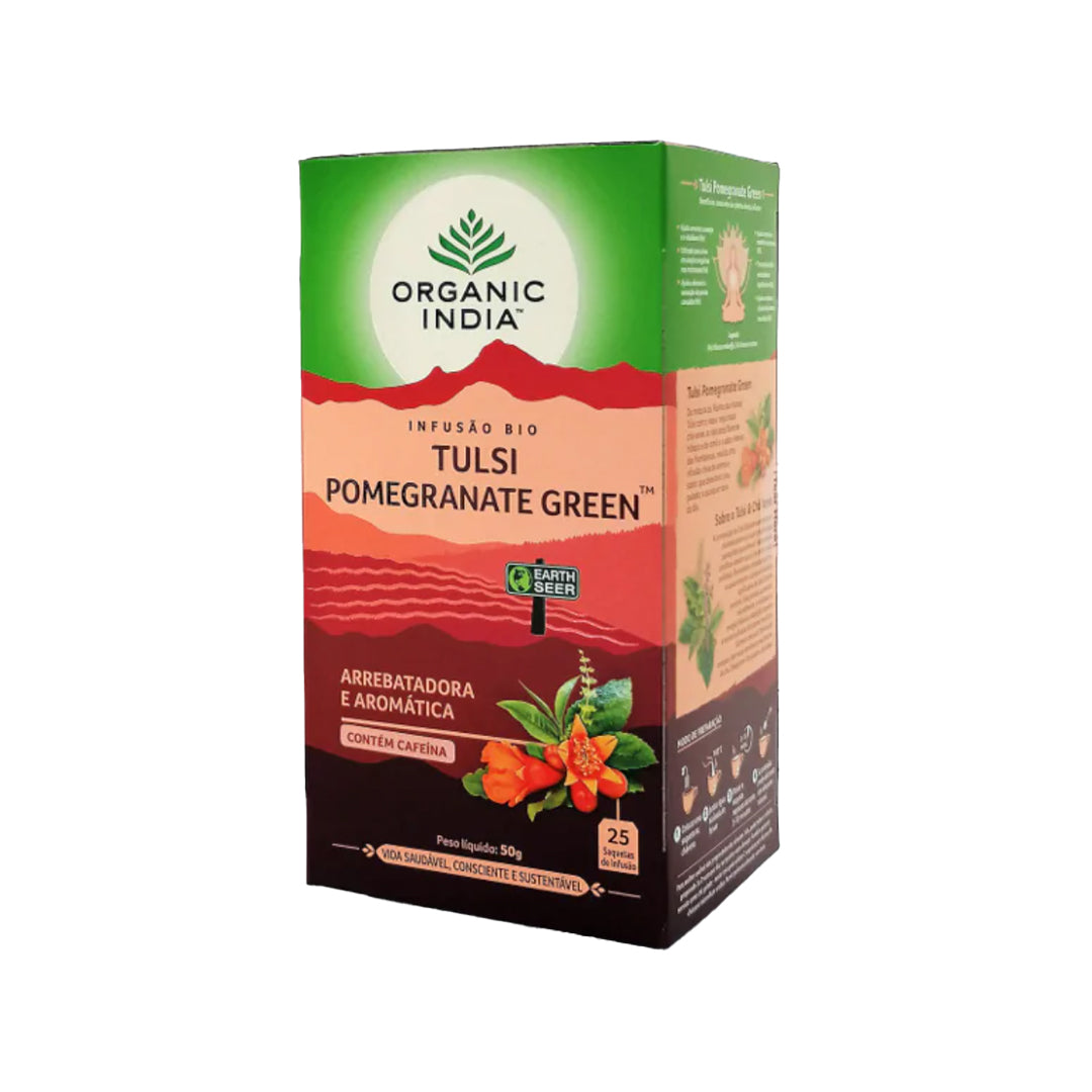 Organic Índia Tulsi Pomegranate Green - 25 saquetas