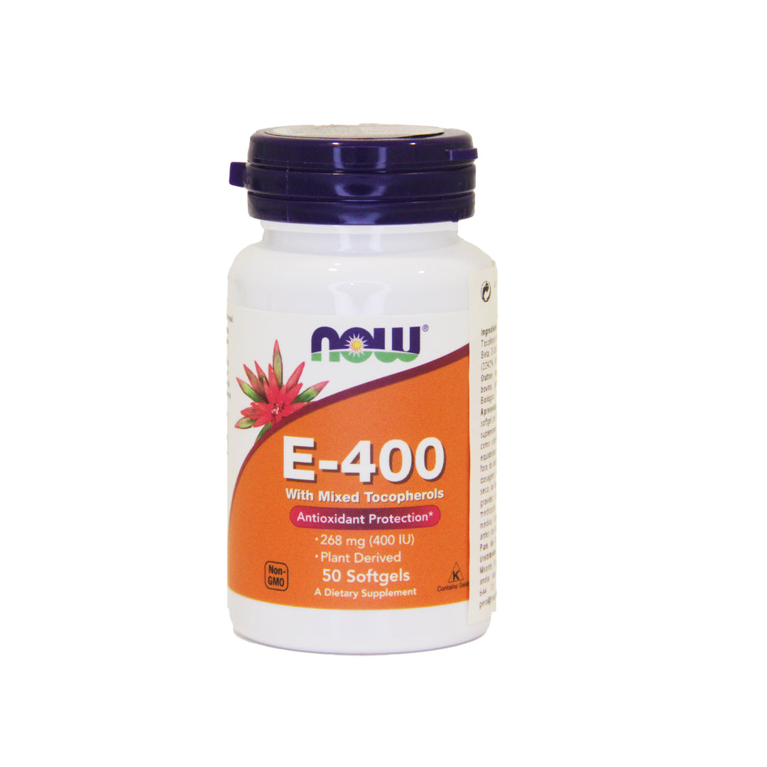 Now E-400 Vitamina E ( Antioxidante) 50 caps.